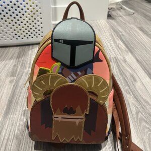 Madalorian & Baby Yoda (Grogu) and Bantha Loungefly Backpack